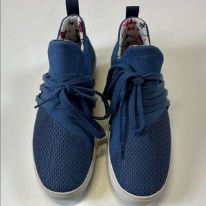 Steve Madden Kids Girls Blue Mesh Sneakers Lace Up Shoes Size 2